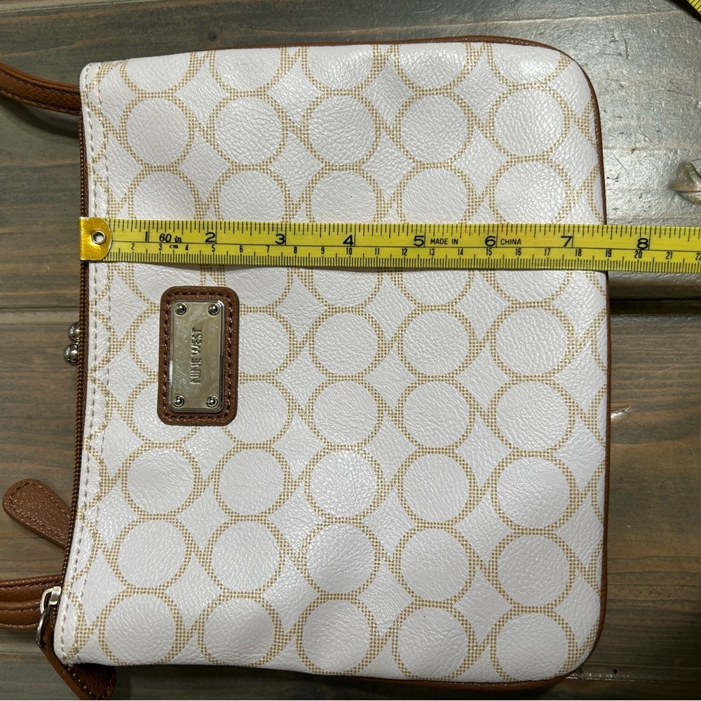 White and beige Crossbody handbag by NineWest - Picture 6 of 12